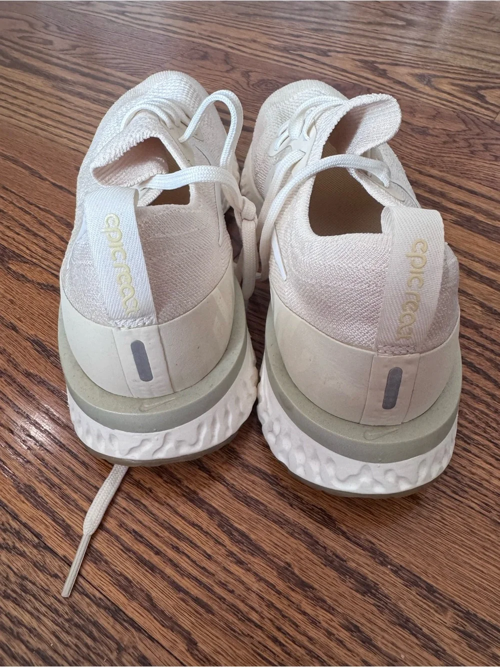 Nike Women’s Light Cream FlyKnit Epic Reacts Running Sneakers
